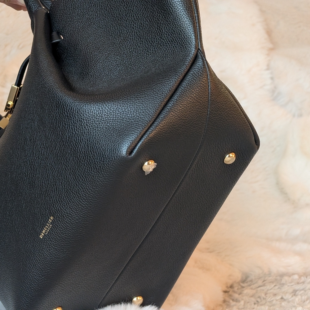 💖 LNWT Host Pick‼️❣️ Elegant Midi New York Black Leather Tote Bag 👜 - Picture 7 of 16